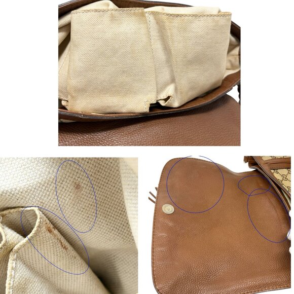 GUCCI Vintage GG Monogram Logo 2way Crossbody Shoulder Bag Beige Brown [106055] - Picture 13 of 14